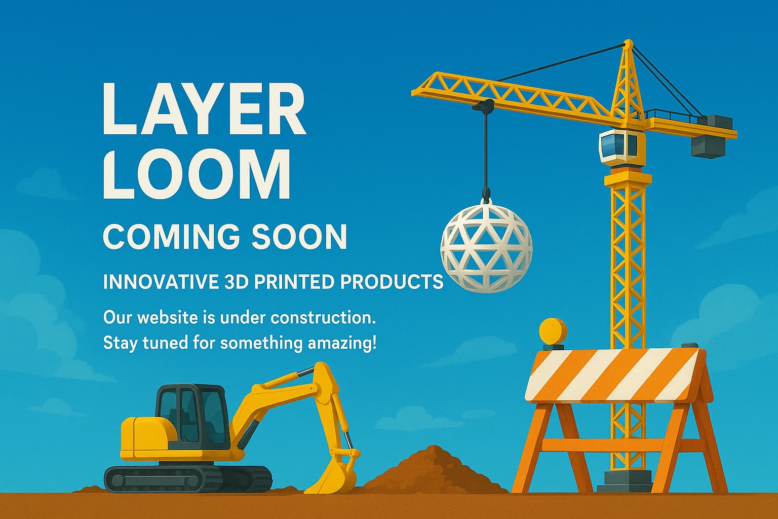 Layer Loom Coming Soon Banner – Custom-Crafted Desk, Gaming, and Home Accessories